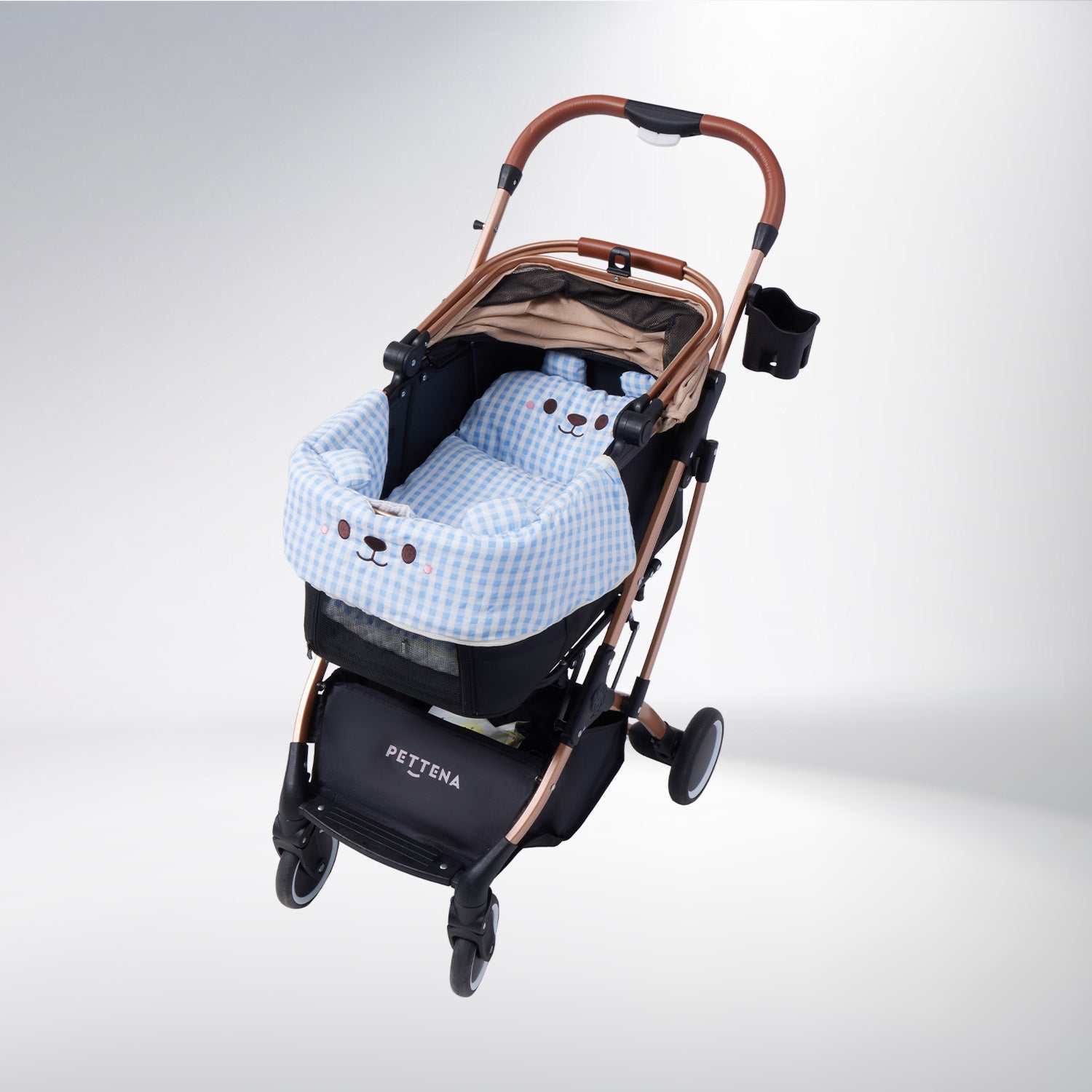 ペットカートKNIGHT ブラック+かわいいクマクッションセット