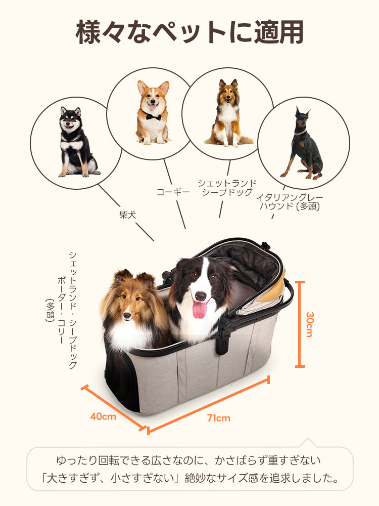 中型犬・多頭飼い向け｜アウトドア・街乗りで選べるペットカート TERRA
