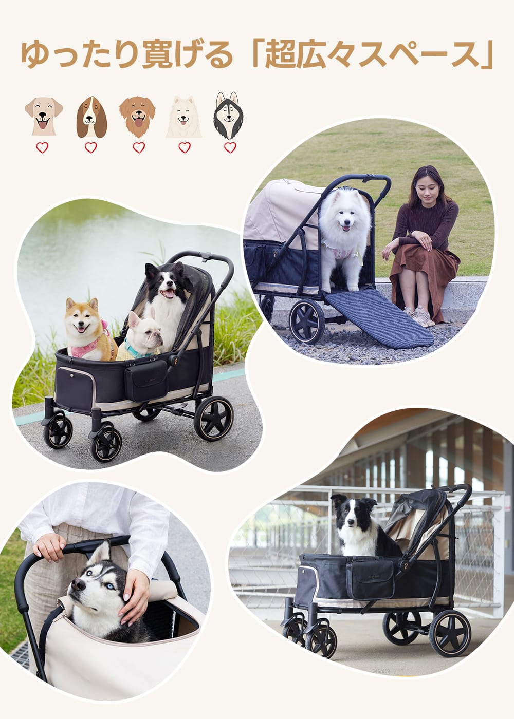 大型犬・多頭飼い向け スロープ付き（耐荷重55kg） - PETTENA TITAN