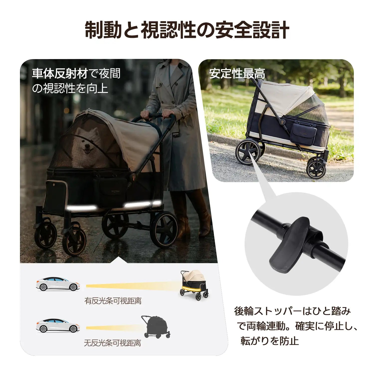 大型犬用ペットカート PETTENA TITAN | 耐荷重55kg・低床設計