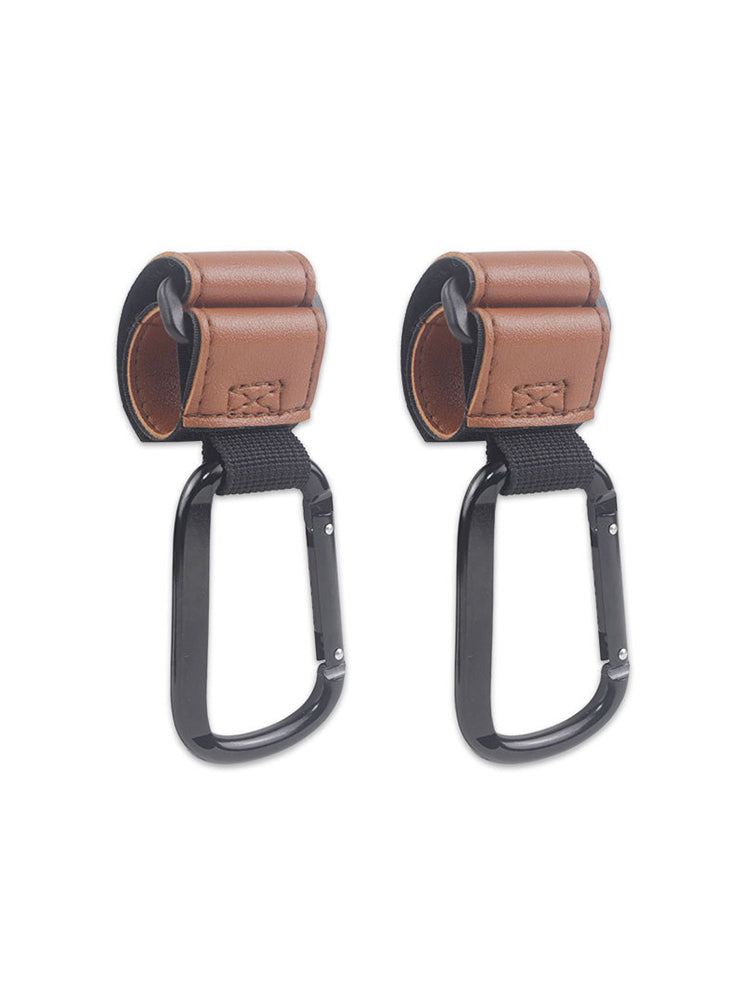 アルミ製 ✕ レザー調】カート用フック カラビナ 強力マジックテープ