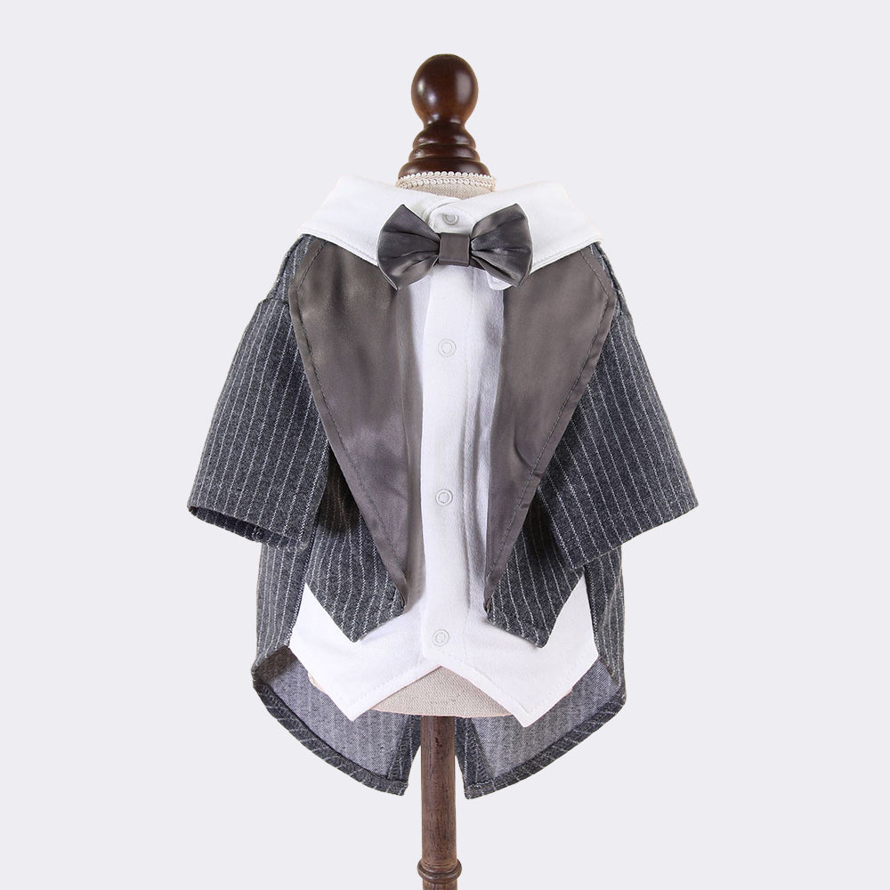 PETTENA ペット服 犬用タキシード ストライプスーツ 結婚式・リング