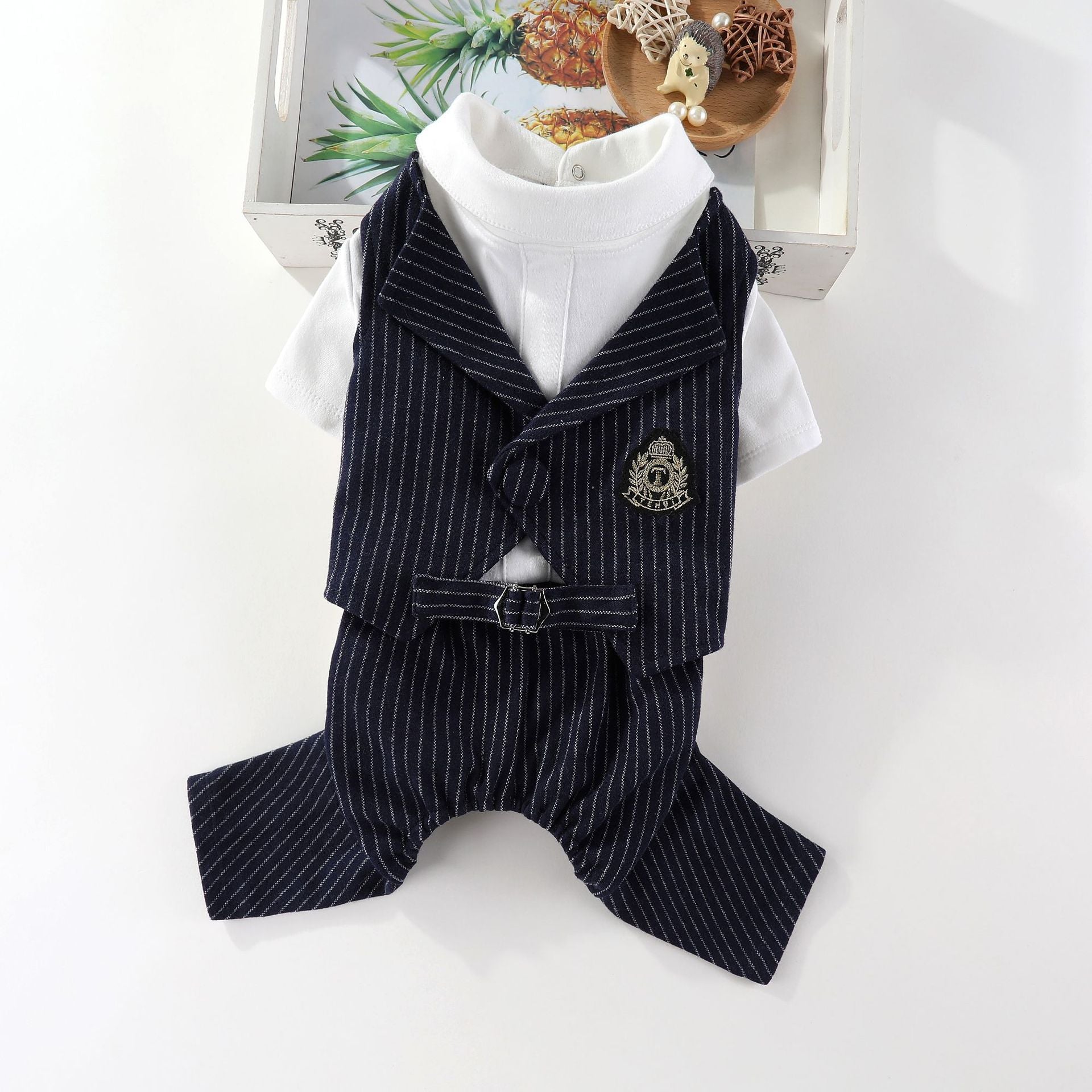 PETTENA ペット服 ストレスフリーな犬用タキシード 紳士服