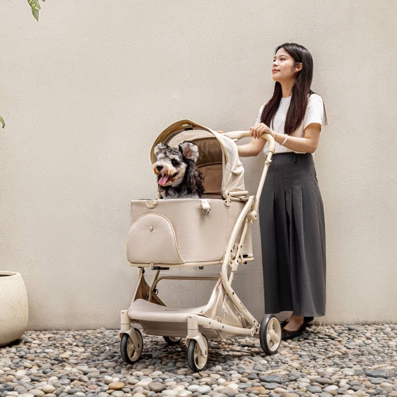 【SNS限定】PETTENA MILOU - ワンタッチで全部折りたためる分離型ペットカート