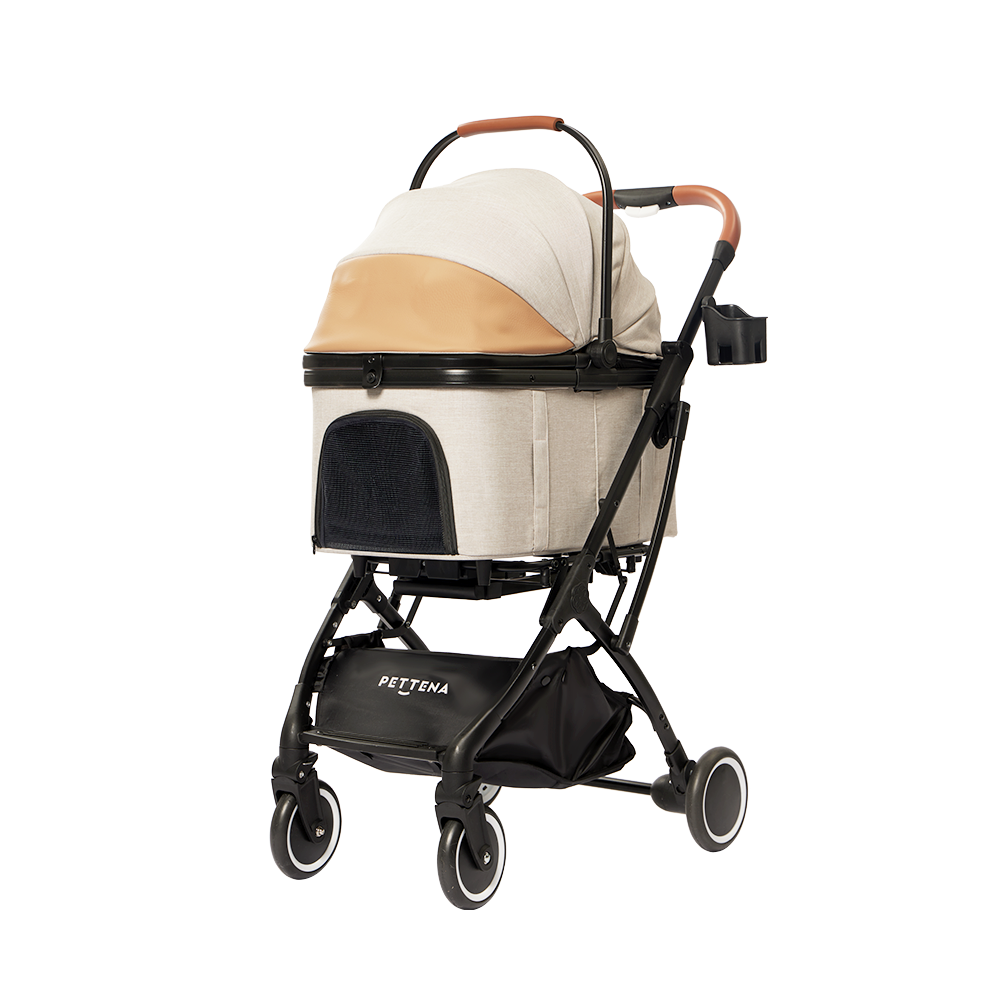 ★ PETTENA ペットカート耐荷重20KG 分離型 カーキ 4WAY分離式ペットカート|車載・散歩に最適な折りたたみ式!中型
