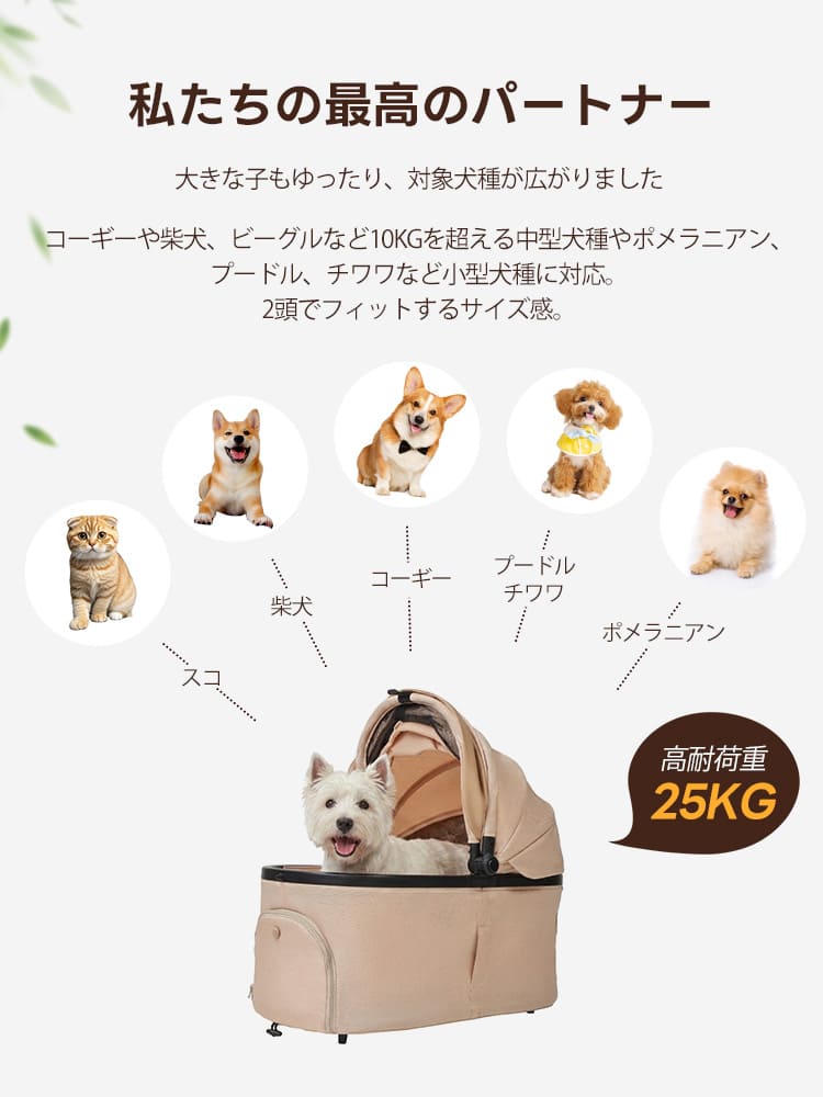 3秒で折りたためる分離式ペットカート PETTENA｜中型犬・多頭飼い対応