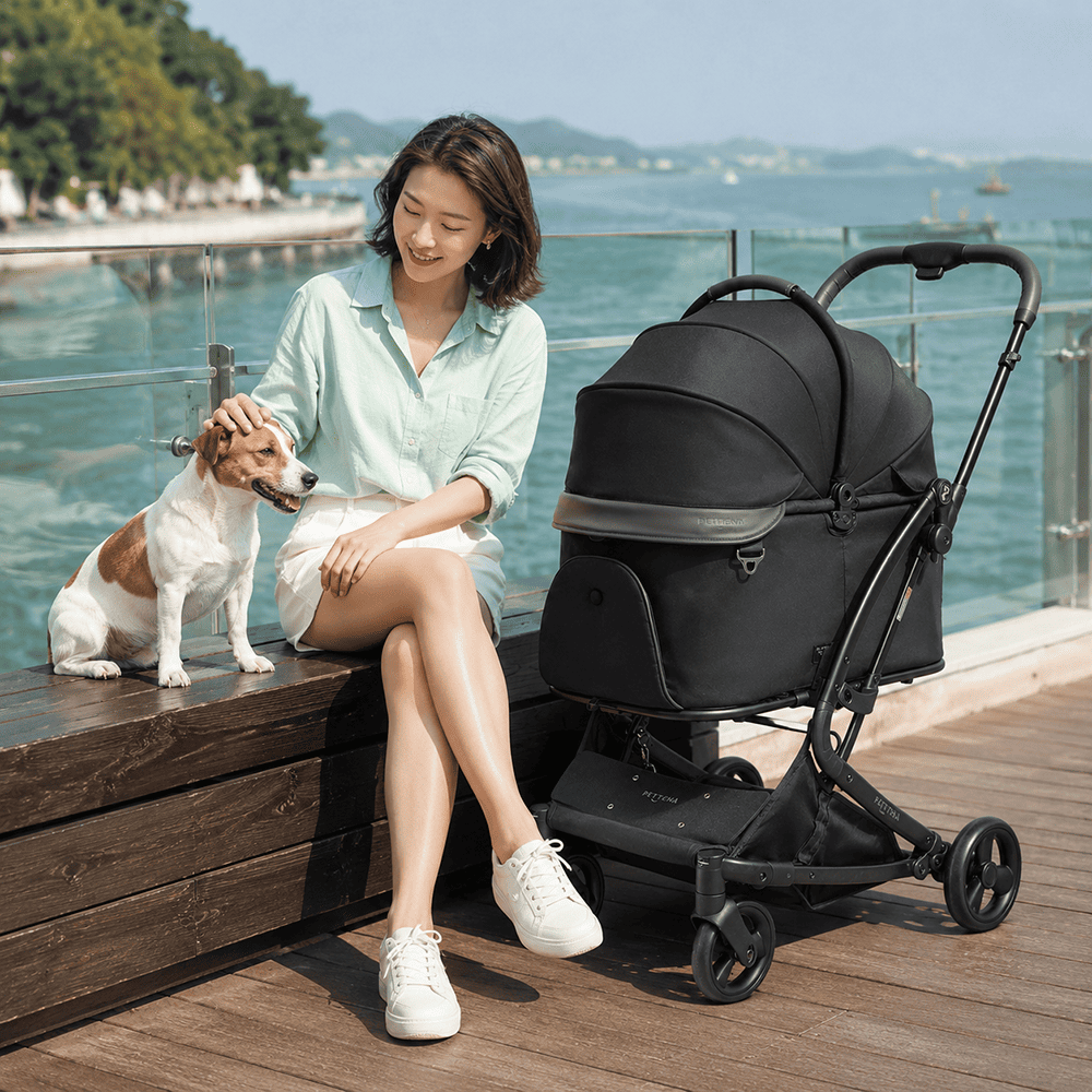【SNS限定】PETTENA MILOU - ワンタッチで全部折りたためる分離型ペットカート