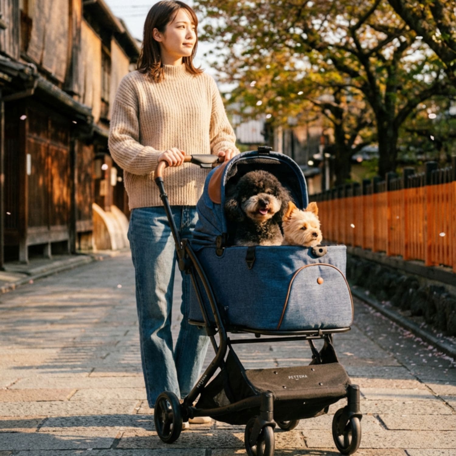 PETTENA MILOU - ワンタッチで全部折りたためる分離型ペットカート