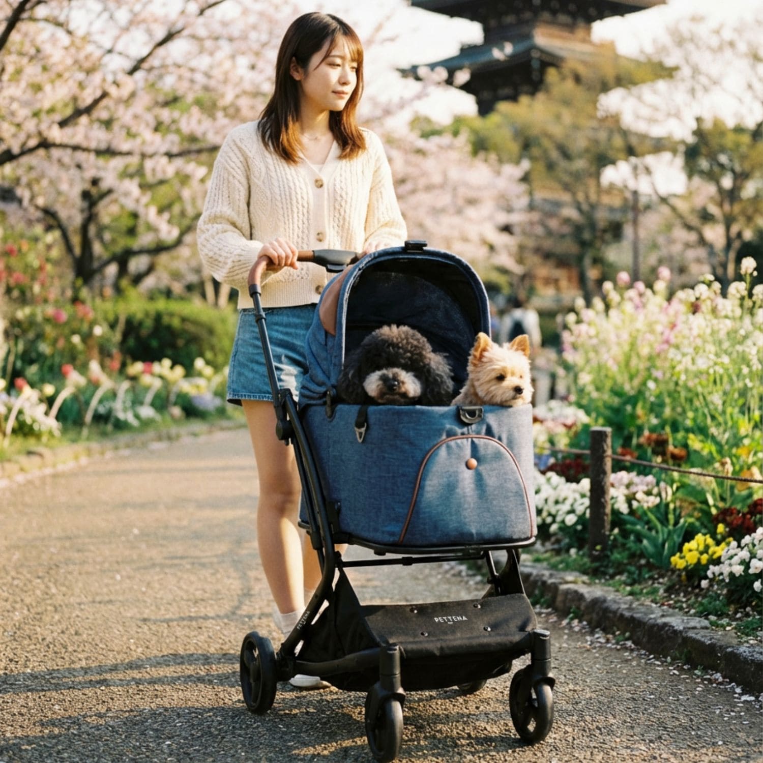 PETTENA MILOU - ワンタッチで全部折りたためる分離型ペットカート