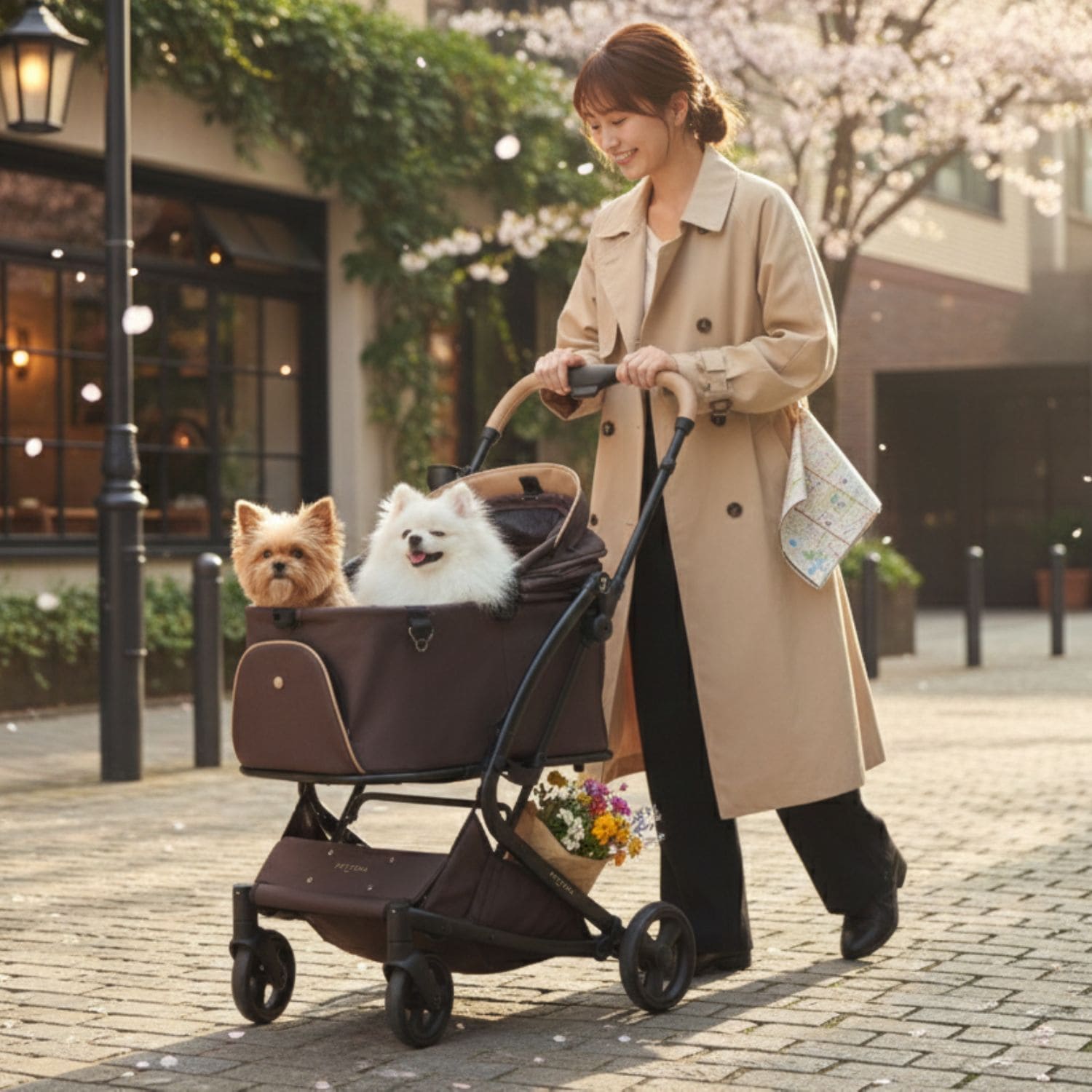 PETTENA MILOU - ワンタッチで全部折りたためる分離型ペットカート