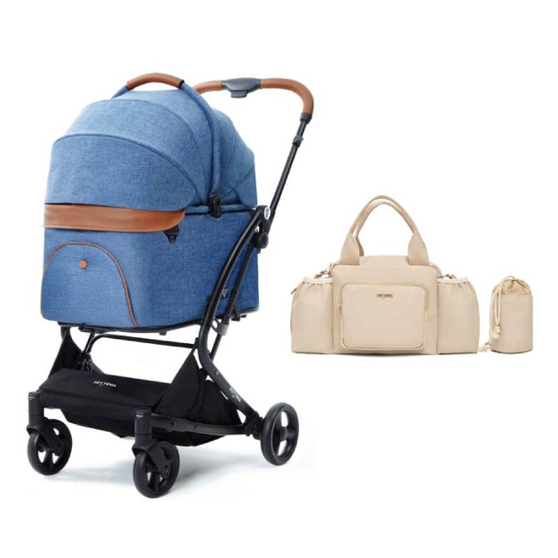 PETTENA MILOU ワンタッチで全部折りたためる分離型ペットカート 業界初】ワンタッチ全収納 軽量分離式ペットカート MILOU｜キャリー