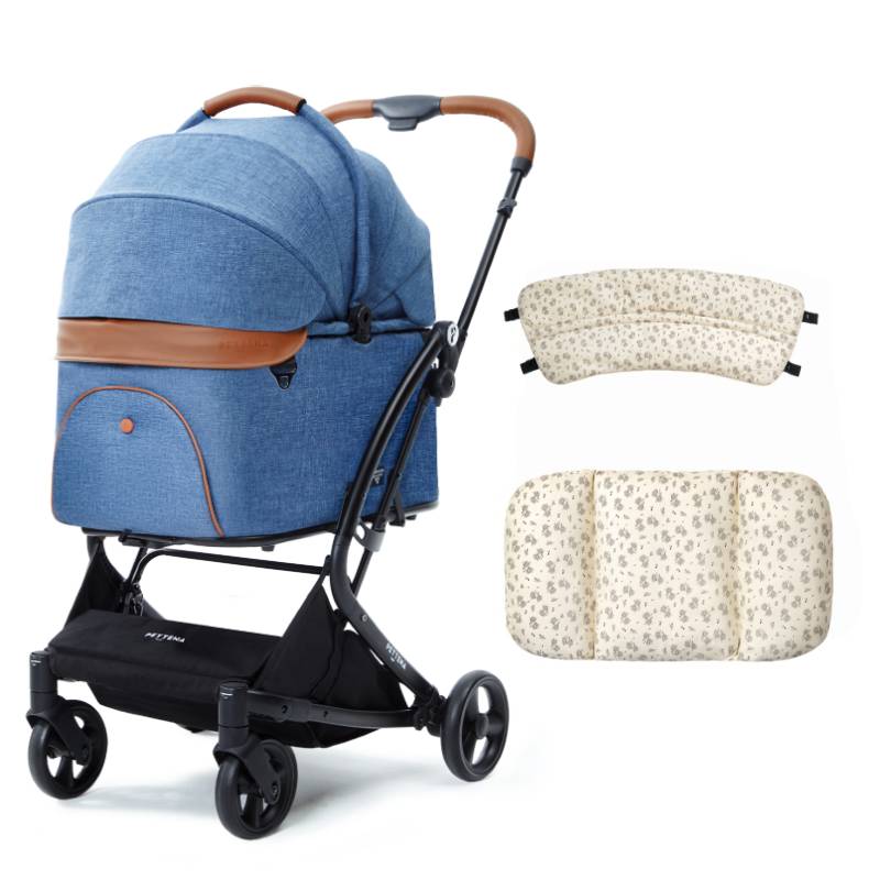 PETTENA MILOU ワンタッチで全部折りたためる分離型ペットカート ワンタッチ折りたたみペットカート MILOU｜多頭飼い対応・小型〜中型犬