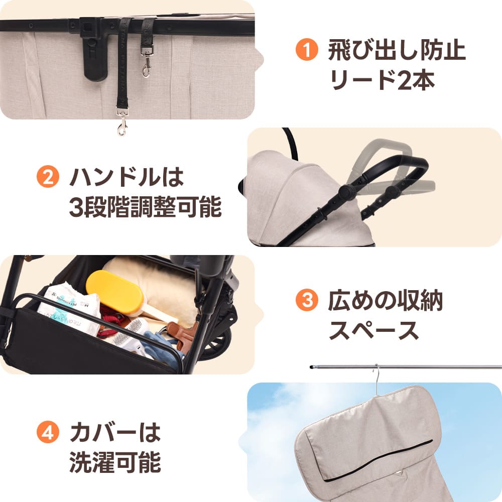 中型犬に設計された最軽量 折りたたみ式分離型ペットカート - PETTENA TERRA