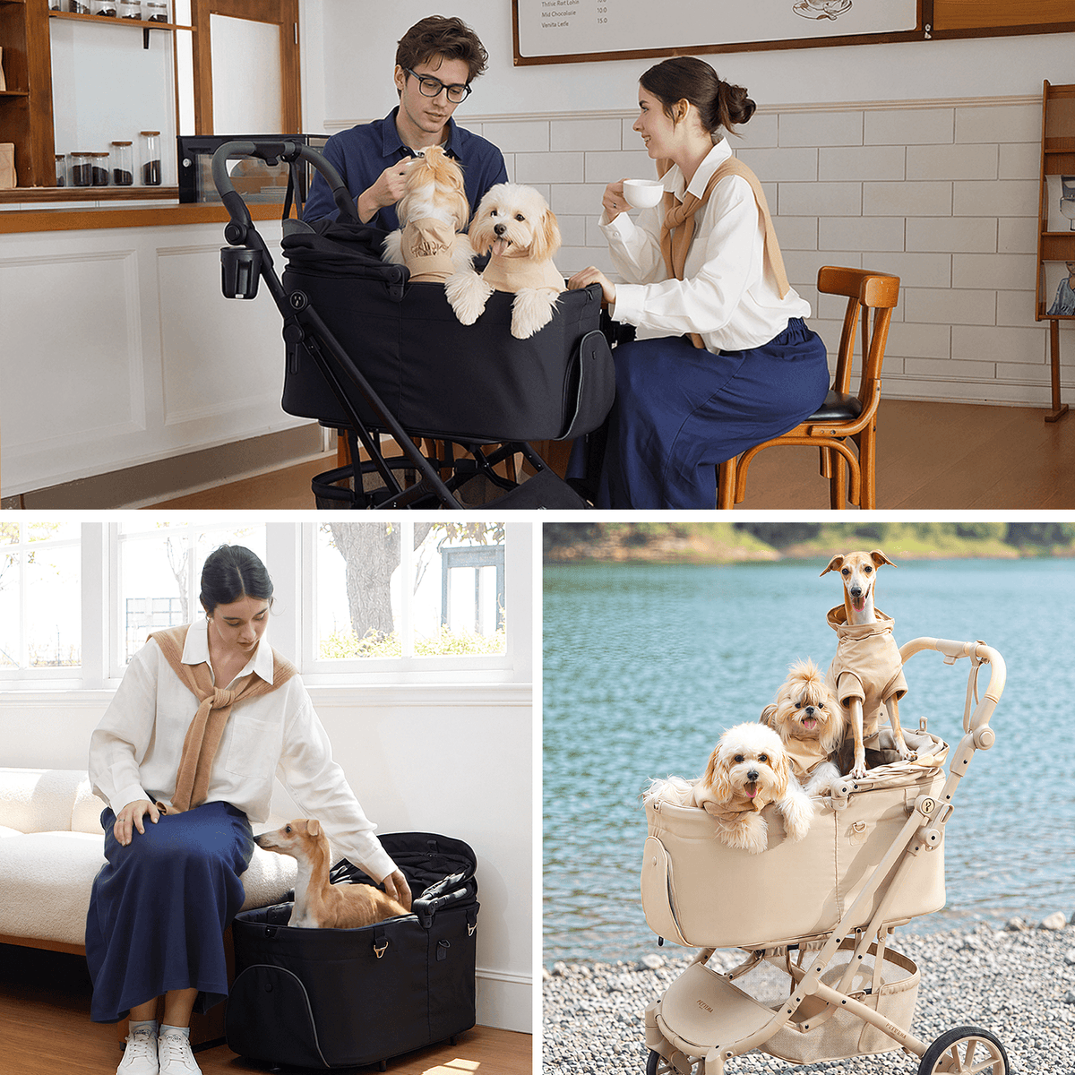 【SNS限定】PETTENA ARGO - 中型犬用ペットカート 「X-FOLD」折りたたみ 耐荷重30kg