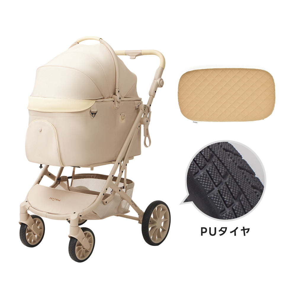 【SNS限定】PETTENA ARGO - 中型犬用ペットカート 「X-FOLD」折りたたみ 耐荷重30kg