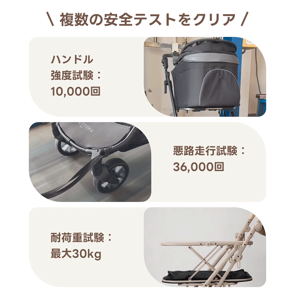 【SNS限定】PETTENA ARGO - 中型犬用ペットカート 「X-FOLD」折りたたみ 耐荷重30kg