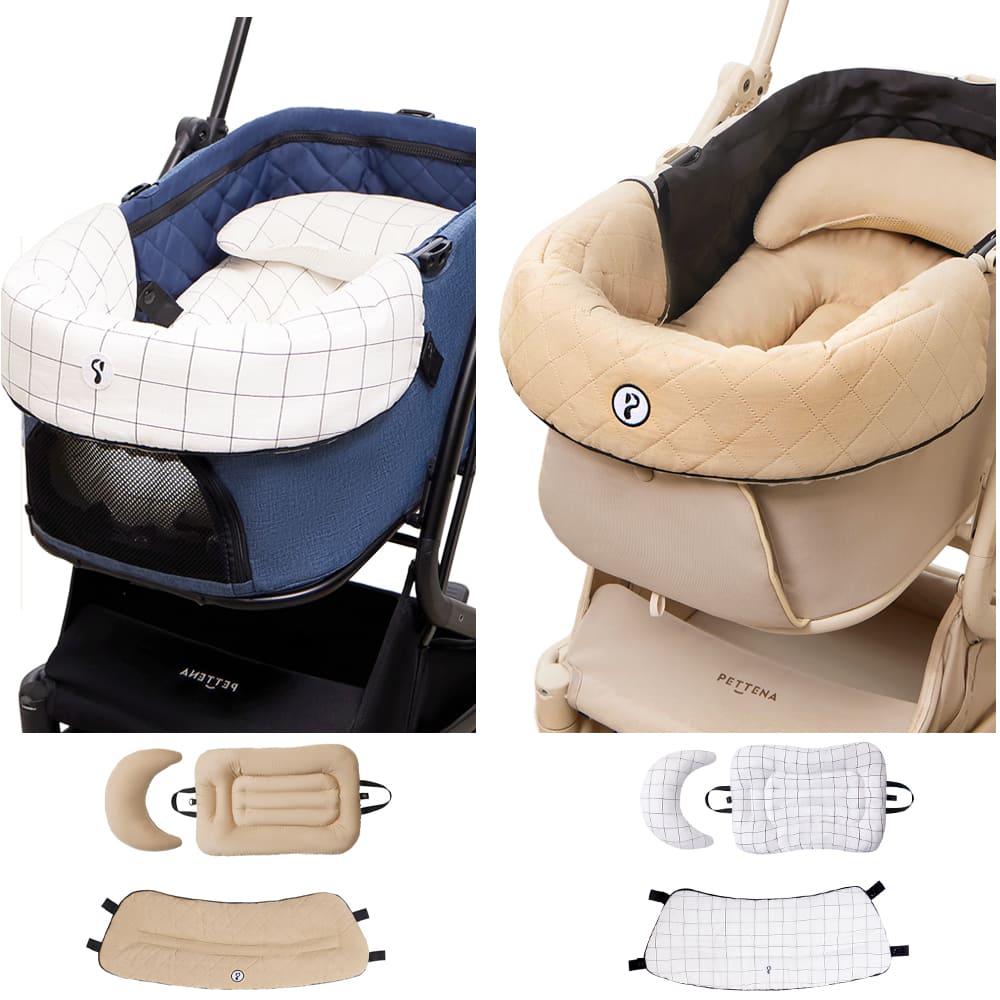 おしゃれペットカート用クッション3点セット｜犬・猫の関節サポート