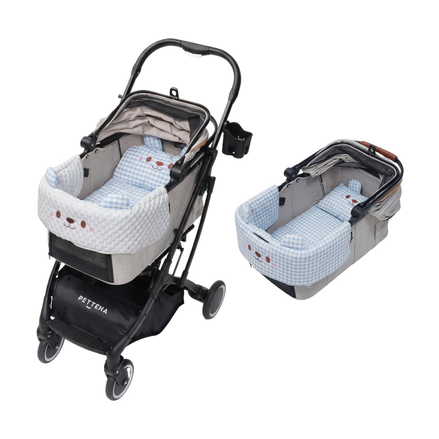 【開封・未使用】PETTENA 分離型 ペットカート KNIGHT ベージュ コスパ最強4WAY】KNIGHTペットカート｜多頭飼い・小型犬・中型犬に快適