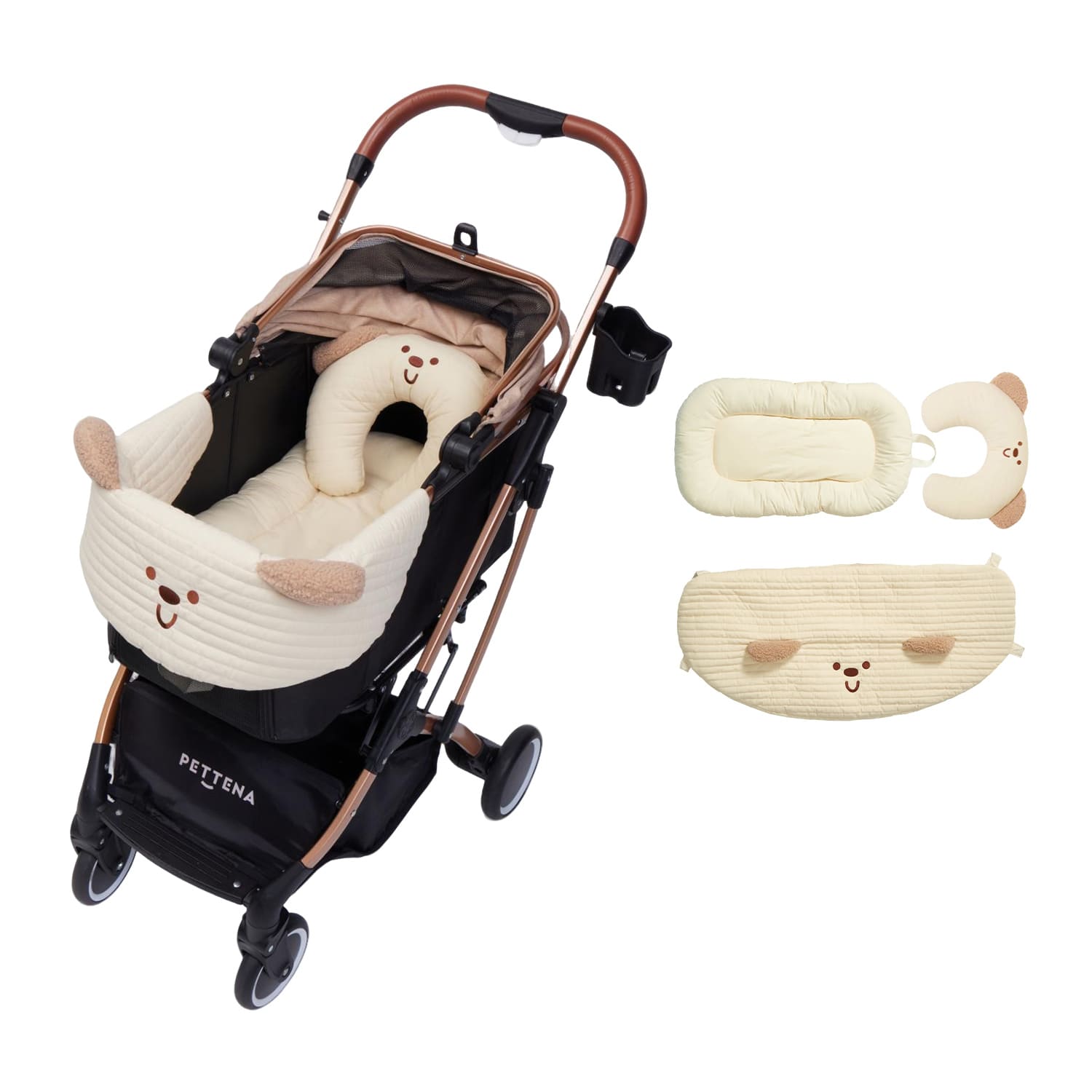 KNIGHTブラックゴールド＋ベージュベア3点セット