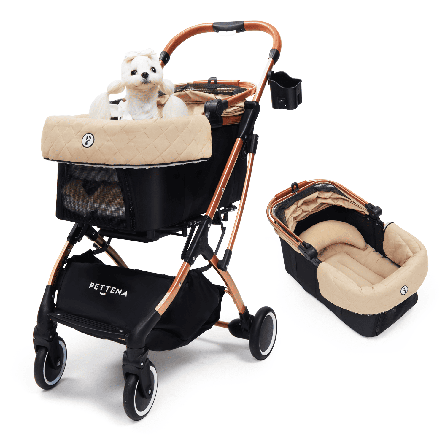PETTENA ペットカート KNIGHT + ダイヤ柄セット