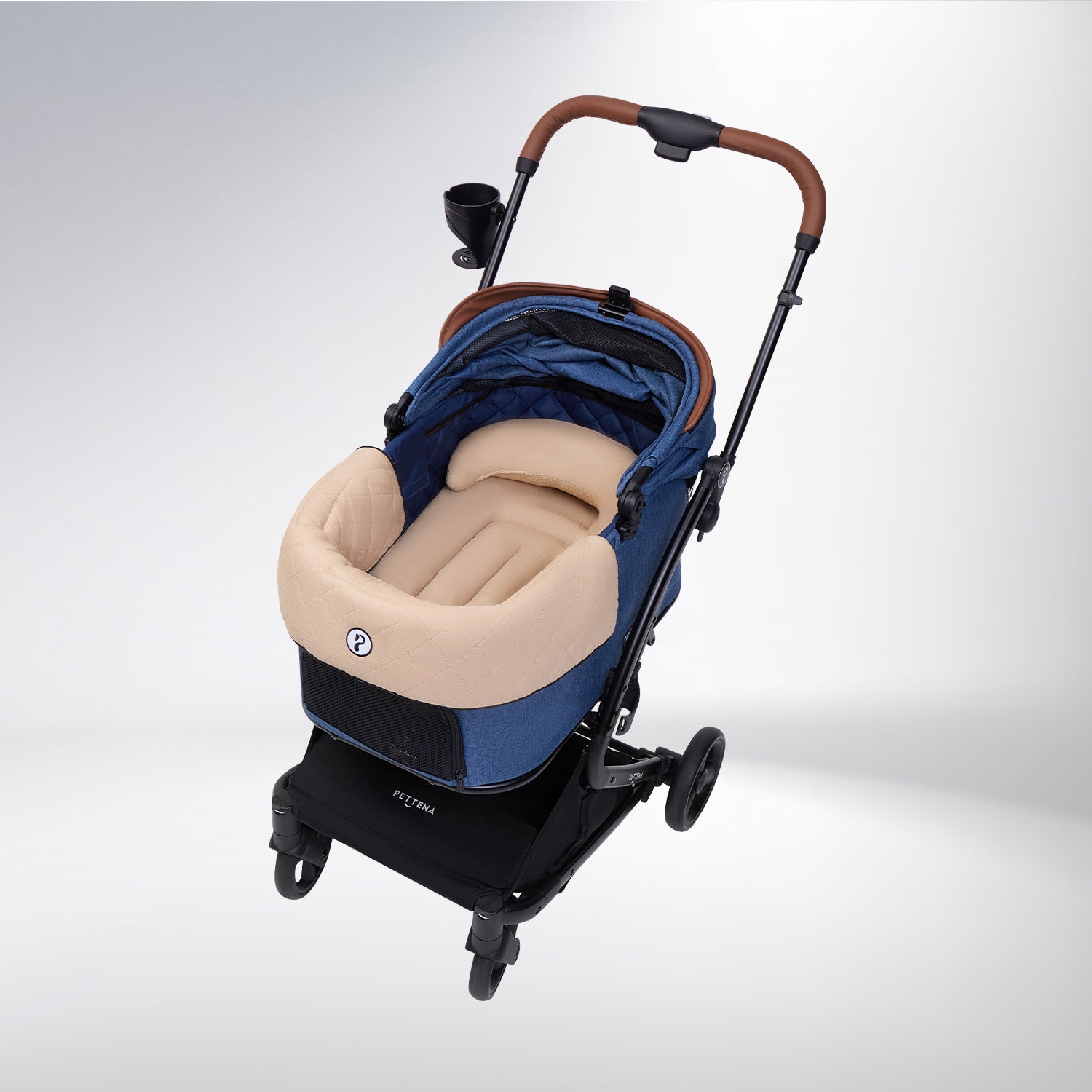 PETTENA ペットカート MILOUネービー + ダイヤ柄セット