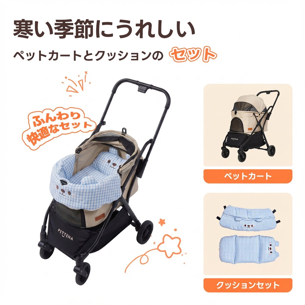 ワンタッチ折りたたみ 軽量ペットカートNEWTON セット