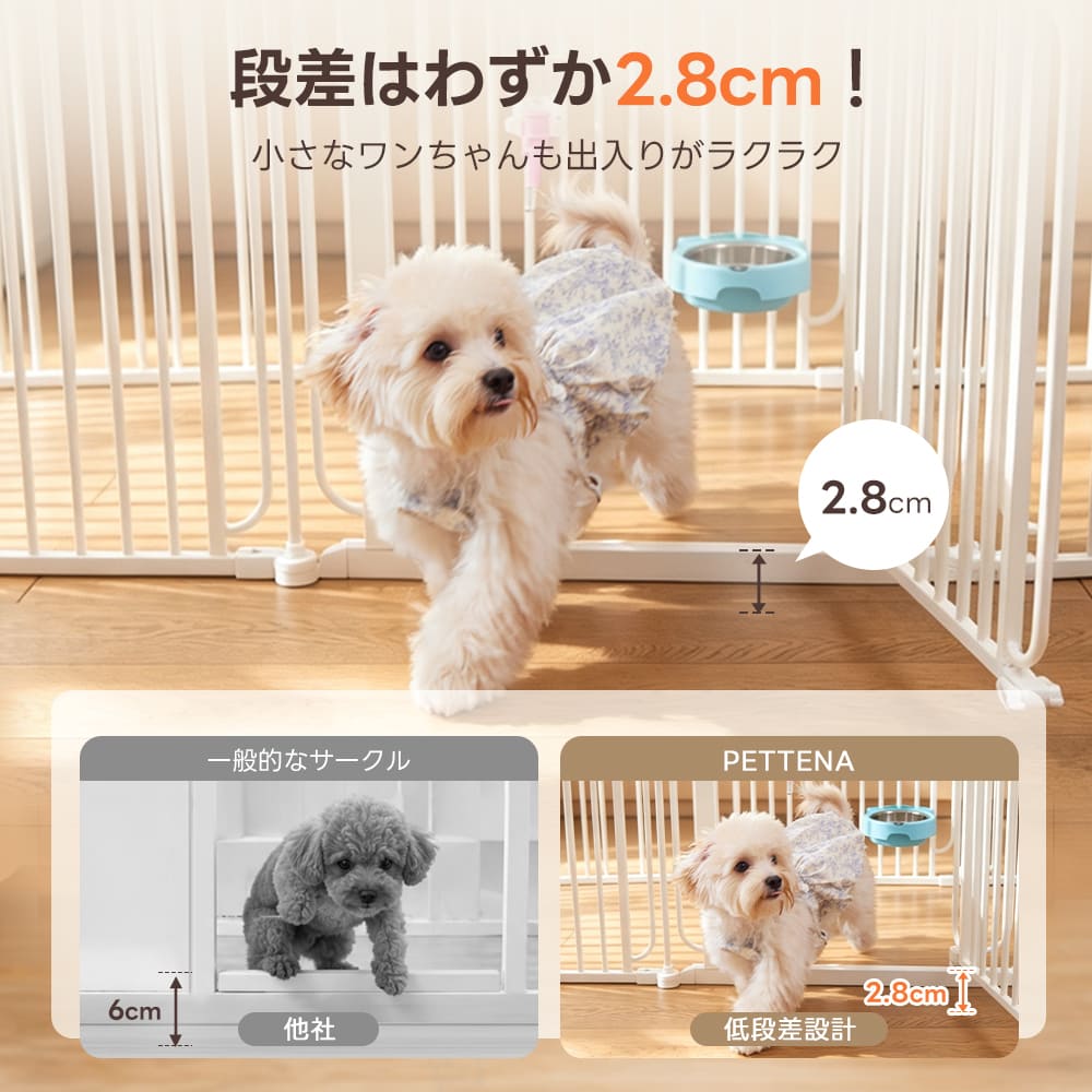 PETTENA ペットフェンス - すき間3.5cmですり抜け防止（超小型犬・小型犬用）