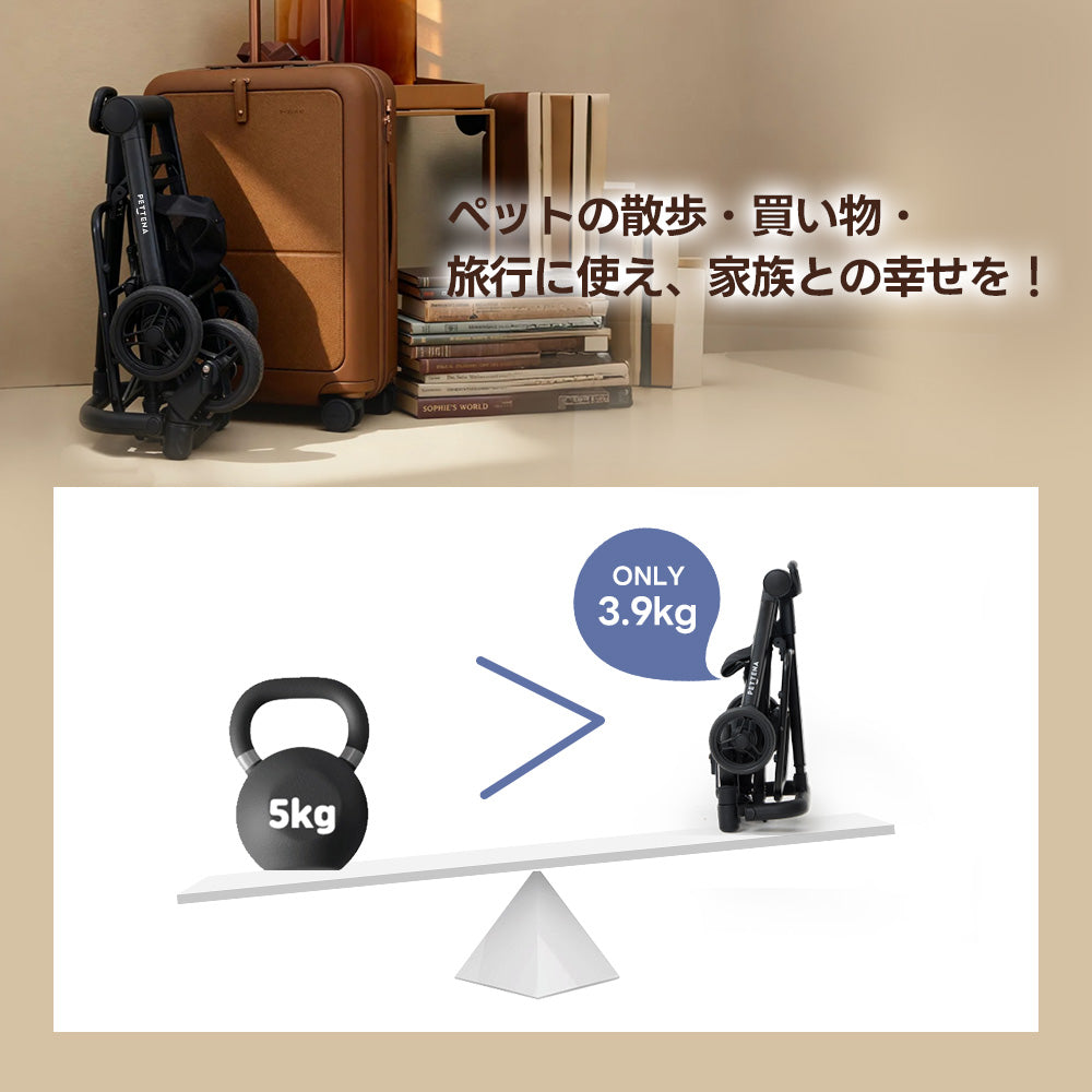 超コンパクト折り畳みペットカート- PETITE