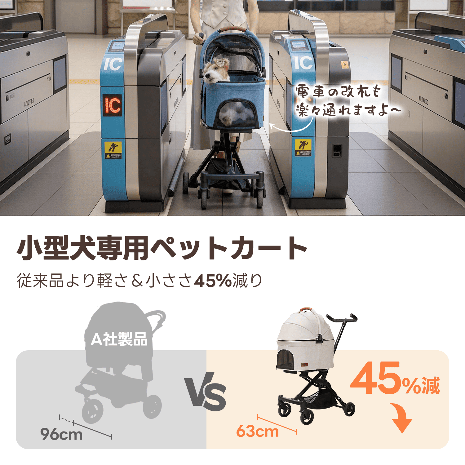 PETTENA PETITE - 超軽量＆電車対応の小型犬用カート