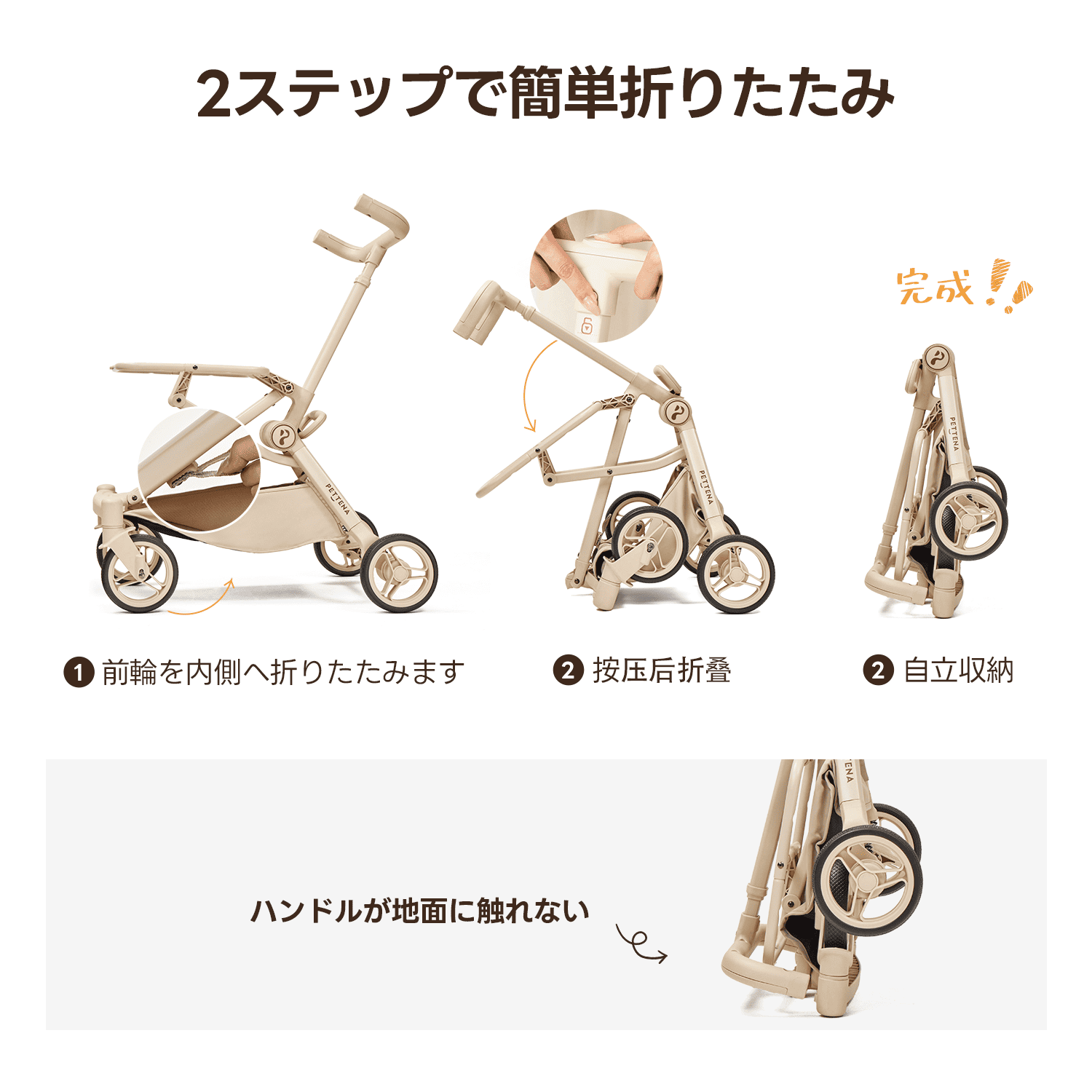 【SNS限定】PETTENA PETITE PRO - 超軽量＆電車対応 分離型ペットカート
