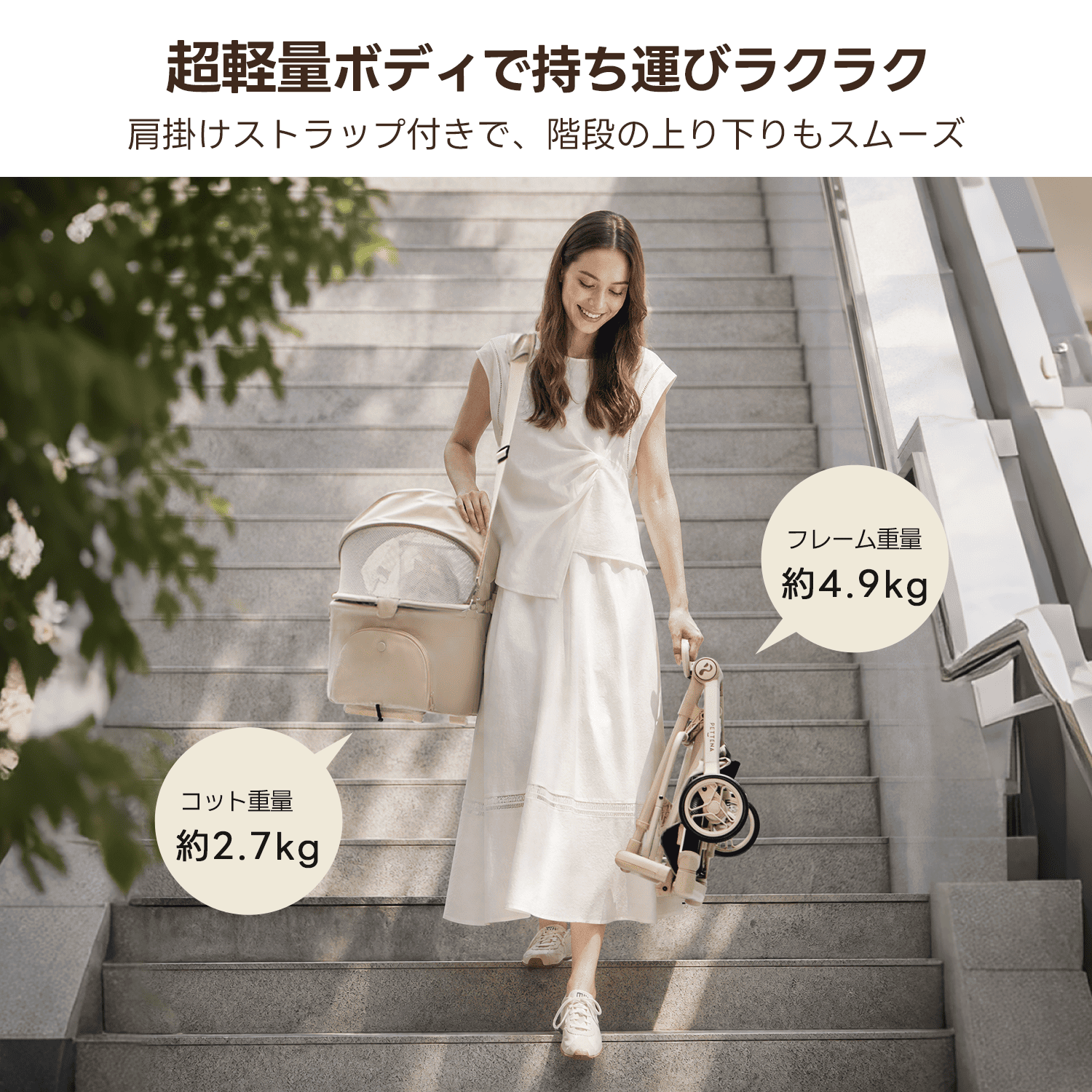 【SNS限定】PETTENA PETITE PRO - 超軽量＆電車対応 分離型ペットカート
