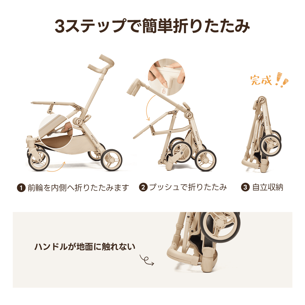 PETTENA PETITE PRO 軽量・分離式ペットカート｜折りたためる超