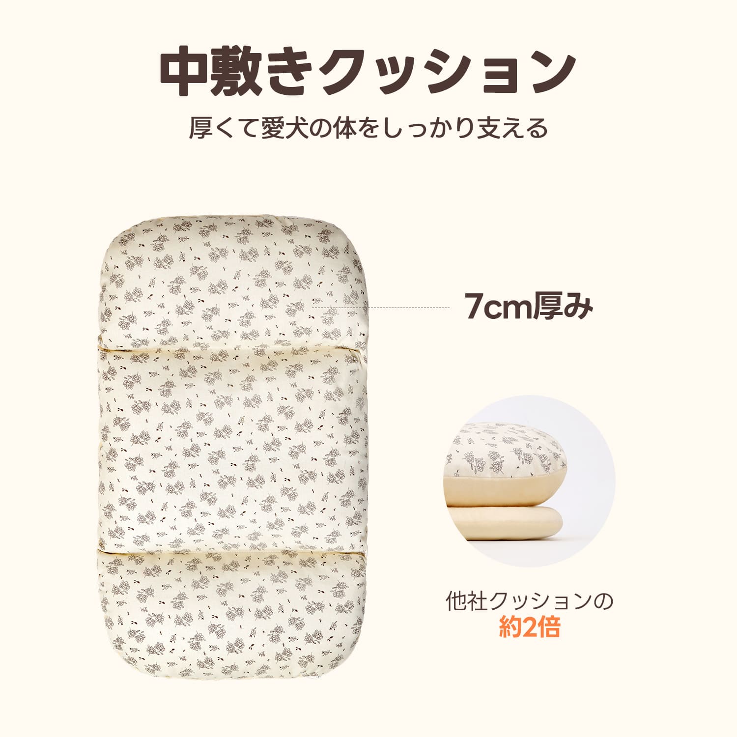 リバーシブルペットカート用クッション2点セット｜クマのぬいぐるみ