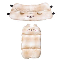 PETTENA夏用冷感クッション2点セット、ベージュ色 A面。冷感素材で暑い夏も快適、2点セットで多彩な使い方。ベージュ色が部屋に馴染み、ペットの安眠と涼しい休憩を提供！