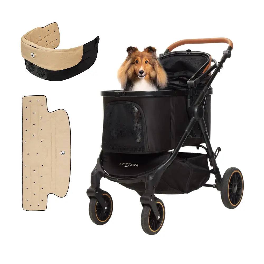 ペットカート 折りたたみ式 ブラック 中型犬・多頭飼い向け】TERRAペットカート｜最軽量10kg・広々コット