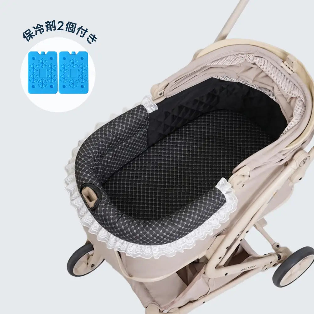 ペットカート クッション （ひんやり冷感 専用保冷剤付き 2点セット）- PETTENA