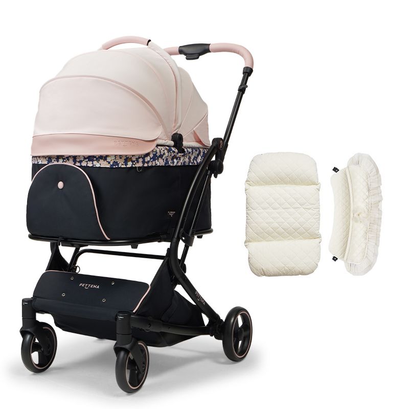PETTENA MILOU ワンタッチで全部折りたためる分離型ペットカート ペットカート MILOU｜ワンタッチでキャリーごと折りたたみ可能の軽量
