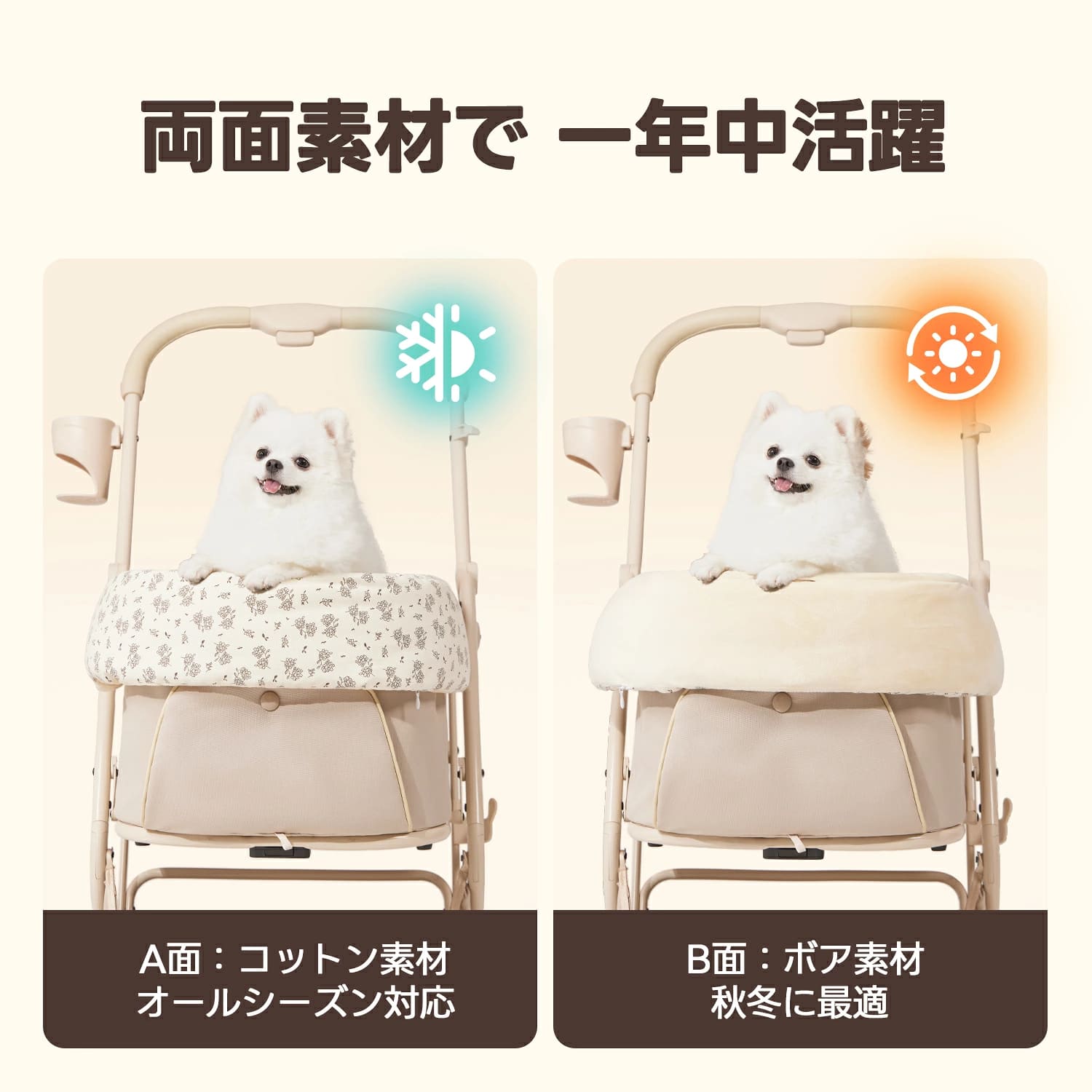 PETTENA花柄ペットカートクッション