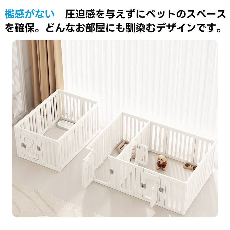 PETTENA ペットサークル 密度HDPE素材 簡単組み立て